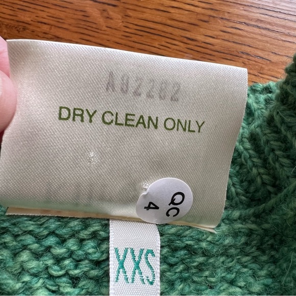 ⭐️ Kilronan Knitwear Sweater Cardigan Fisherman Green Merino 100% Wool Ireland - Picture 15 of 16